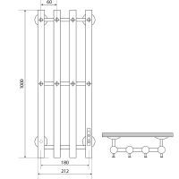 Электрический полотенцесушитель Melodia della vita Blues Electro Ferrum 100х21 П4 MTRBEF10021wt Белы — фото 2, Электрические полотенцесушители