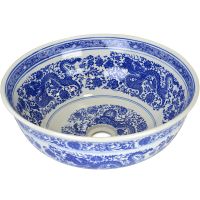 Раковина-чаша Bronze de Luxe Dragons 41 6050 Белый глянец с декором — фото 1, Раковины накладные