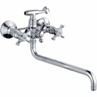 Смеситель для ванны Ledeme H11 2611-2L универсальный Хром — фото 1, Смеситель для ванны