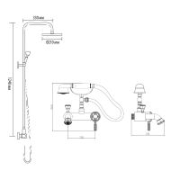 Товар: Душевая система Bronze de Luxe Windsor 10124DF Бронза - фото 3 Душевая система Bronze de Luxe Windsor 10124DF Бронза — фото 3, Душевые стойки