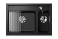 Granula-KS-7302, ЧЁРНЫЙ кухонная мойка, кварц — фото 1, Кухонные мойки
