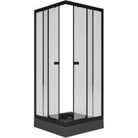Душевой уголок Melodia della vita Square 90х90 MCNSQ9090TBk профиль Черный стекло прозрачное — фото 1, Квадратные душевые уголки