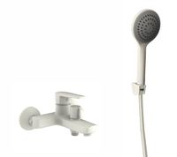 Смеситель "Lagos White" д/ван, кор/изл, c акс., арт. LG54W — фото 1, Смеситель для ванны