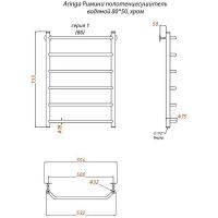 Товар: Водяной полотенцесушитель Aringa Римини 80x50 AR03023CH Хром - фото 3 Водяной полотенцесушитель Aringa Римини 80x50 AR03023CH Хром — фото 3, Водяные полотенцесушители