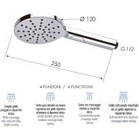 Товар: Ручной душ Remer 318MPX Хром - фото 2 Ручной душ Remer 318MPX Хром — фото 2, Лейки для душа