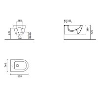 Биде GSI Pura 8865126 подвесное Ardesia opaco — фото 2, Биде