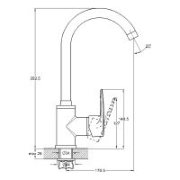 Смеситель для кухни G-Lauf ZAR4-B181 Хром — фото 2, Смесители для кухни