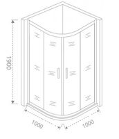 Душевой уголок Good Door Cofe R-100-C-B 100x100 КФ00003 профиль Черный стекло прозрачное — фото 2, Душевые уголки четверть круга