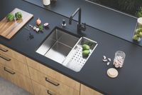 Мойка для кухни KOMBINO 50 SAT-90 500X400X200 в комплекте с сифоном 1130550 (в комплекте 5 шт) — фото 4, Кухонные мойки