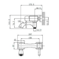 Товар: Смеситель для ванны Caprigo Diamante 50-010-crm Хром - фото 2 Смеситель для ванны Caprigo Diamante 50-010-crm Хром — фото 2, Для душа и ванны
