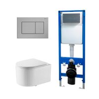 Сет: Система инсталляции Point, Клавиша Ника, нерж сталь PN44081SB + Унитаз Деметра PN41121 арт-PN48907SB — фото 1, Комплекты унитаз + инсталляция