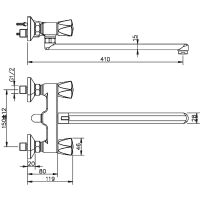 Смеситель для ванны ESKO Moscow MS 31 универсальный Хром — фото 4, Смеситель для ванны