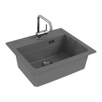 Мойка для кухни ALVEUS GRANITAL ATROX 30 CONCRETE - G81 590 X 500 1X в комплекте с сифоном 1132823, — фото 2, Кухонные мойки