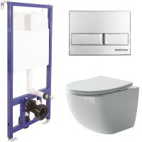 Комплект унитаза Ceramicanova Forma CN3009 с инсталляцией Berges Novum L3 040213 с сиденьем Микролиф — фото 1, Комплекты унитаз + инсталляция