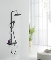 Душевая система Lemark Tropic LM7012BL Черная матовая — фото 3, Душевые системы