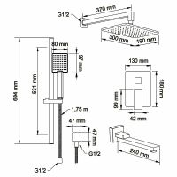Душевая система Swedbe Platta 5545 Хром — фото 4, Встраиваемые душевые комплекты