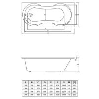 Акриловая ванна C-Bath Salus 130x70 CBQ006002 без гидромассажа — фото 5, Акриловые ванны