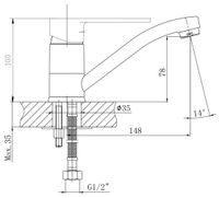 Товар: Смеситель "Lagos Black" д/кухни и раковины, излив 140мм, арт. LG15B - фото 2 Смеситель "Lagos Black" д/кухни и раковины, излив 140мм, арт. LG15B — фото 2, Смесители для кухни