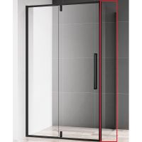 Душевая стенка AQUAme 80 AQM7111-2 профиль Черный матовый стекло прозрачное — фото 1, Боковые стенки
