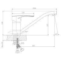 Товар: Смеситель для кухни Rossinka T40-21 Хром - фото 2 Смеситель для кухни Rossinka T40-21 Хром — фото 2, Смесители для кухни