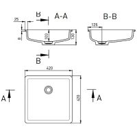 Раковина Salini Marea 42 07 1802207M Белая матовая — фото 5, Раковины встраиваемые снизу