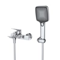 Смеситель для ванны и душа в комплекте с ручным душем, шлангом и держателем CEZARES LINER-VD-01 — фото 1, Смеситель для ванны