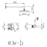 Товар: Душевая система Rose R02E R0235E Золото - фото 2 Душевая система Rose R02E R0235E Золото — фото 2, Душевые системы
