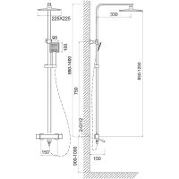 Товар: Душевая система Melodia della vita Moderno MSC00111С с термостатом Хром - фото 2 Душевая система Melodia della vita Moderno MSC00111С с термостатом Хром — фото 2, Душевые стойки