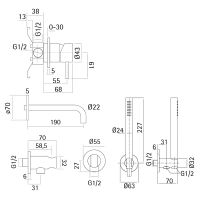 Смеситель для ванны Cisal Xion XI001101D1 Нержавеющая сталь — фото 2, Для душа и ванны