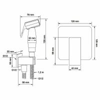 Гигиенический душ со смесителем Swedbe Platta 5526 Хром — фото 2, Гигиенические души