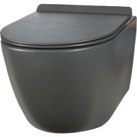 Унитаз Creto Logan L1 1001-003-L1GMAT подвесной Серый матовый с сиденьем Микролифт — фото 1, Подвесные унитазы