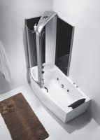 Акриловая ванна со шторкой и душевой системой Orans 170х85 L с гидромассажем арт-9501l00 — фото 3, Акриловые ванны