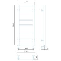 Водяной полотенцесушитель Larusso Имидж П7 300x800 4670078535719 Хром — фото 2, Водяные полотенцесушители