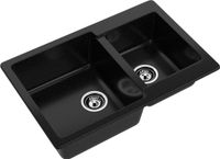 GRANFEST Мойка PRACTIK 780K 2 чаши 780*510мм черный арт.GF- — фото 1, Кухонные мойки