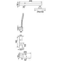Душевая система Rose R28H R2835H Черная матовая — фото 19, Верхние души