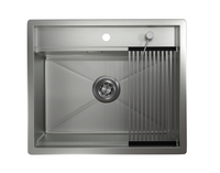 Granula-KS-6051, СТАЛЬ МАТОВАЯ , стальная кухонная мойка KITCHEN SPACE — фото 1, Кухонные мойки