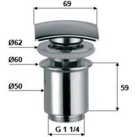 Донный клапан Remer 905SCC114 click-clack Хром — фото 2, Донные клапаны