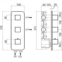 Смеситель для душа Bossini Outlets Z031204.021 с термостатом Золото — фото 2, Смеситель для душа