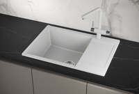 Granula-ES-7003, АРКТИК (БЕЛЫЙ), кухонная мойка, кварц, ESTETICA — фото 1, Кухонные мойки