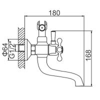 Смеситель для ванны Ledeme H19 3019L Хром — фото 2, Для душа и ванны