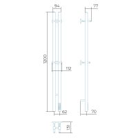 Электрический полотенцесушитель Larusso Прайм П3 80х1200 4670078536686 Хром — фото 2, Электрические полотенцесушители