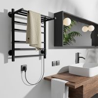 Электрический полотенцесушитель Маргроид Вид 10 600x500 10-6050-1051-9005R с полкой правый Черный ма — фото 3, Электрические полотенцесушители