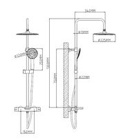 Душевая система ESKO STT5054 с термостатом Хром — фото 3, Душевые стойки