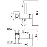 Гигиенический душ со смесителем Maretti Umbria UM30RV68 Хром — фото 2, Гигиенические души