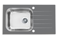Мойка для кухни VITRO 20 (серая) 780X435 c сифоном клапан-автомат 1058656, — фото 1, Кухонные мойки