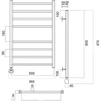 Товар: Электрический полотенцесушитель Domoterm Квадро П8 500x800 EL Хром - фото 2 Электрический полотенцесушитель Domoterm Квадро П8 500x800 EL Хром — фото 2, Электрические полотенцесушители
