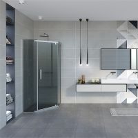 Душевой уголок Erlit Comfort 90х90 ER10109V-C4 профиль Хром стекло тонированное — фото 3, Душевые уголки