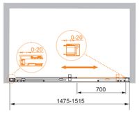 Товар: Душевая дверь CEZARES PREMIER-SOFT-W-BF-1-150-C-Cr-IV - фото 2 Душевая дверь CEZARES PREMIER-SOFT-W-BF-1-150-C-Cr-IV — фото 2, Душевые двери в нишу