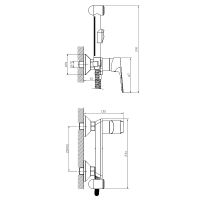Гигиенический душ со смесителем Rossinka RS27-52 Хром — фото 2, Гигиенические души