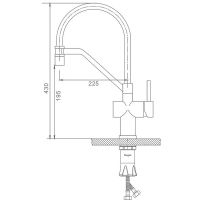 Смеситель для кухни Raglo R86.41.03 Золото матовое Белый — фото 14, Смесители для кухни
